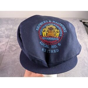 Vintage Brewers & Maltsters Local No. 6 Retired Hat Navy Blue Snapback USA Made
